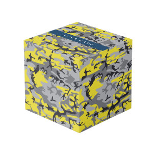 Cubo Camuflaje amarillo y gris Tu nombre personaliza