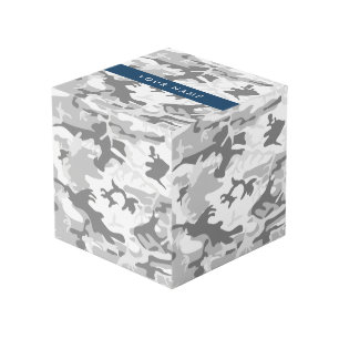 Cubo Camuflaje de nieve de invierno gris Personaliza tu