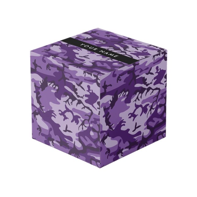 Cubo Camuflaje Morado Personaliza tu nombre (Angulo Anverso)
