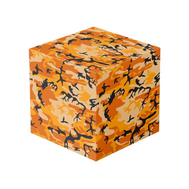 Cubo Camuflaje naranja, militar, ejército (Angulo Anverso)