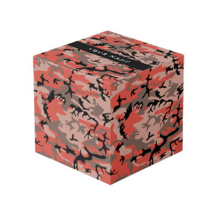 Cubo Camuflaje rojo y marrón Tu nombre Personaliza