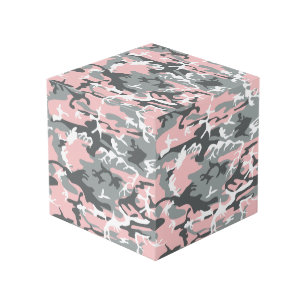 Cubo Camuflaje rosa y gris, ejército, ejército