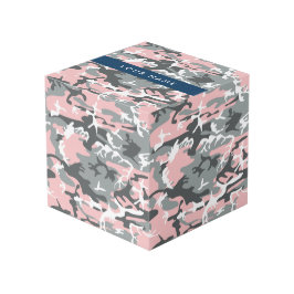 Cubo Camuflaje rosa y gris Tu nombre Personaliza