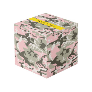 Cubo Camuflaje rosa y verde Personaliza tu nombre