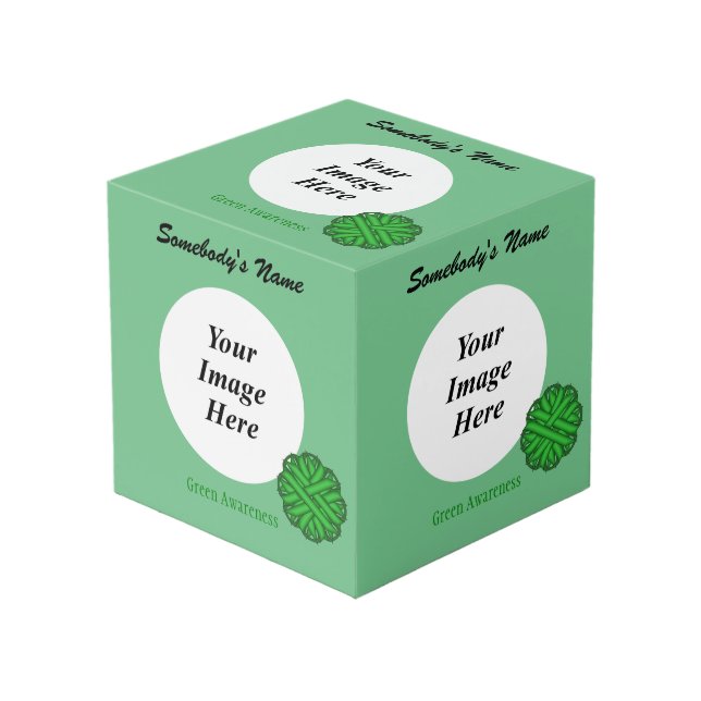 Cubo Cinta de Flor Verde Tmpl de Kenneth Yoncich (Angulo Anverso)