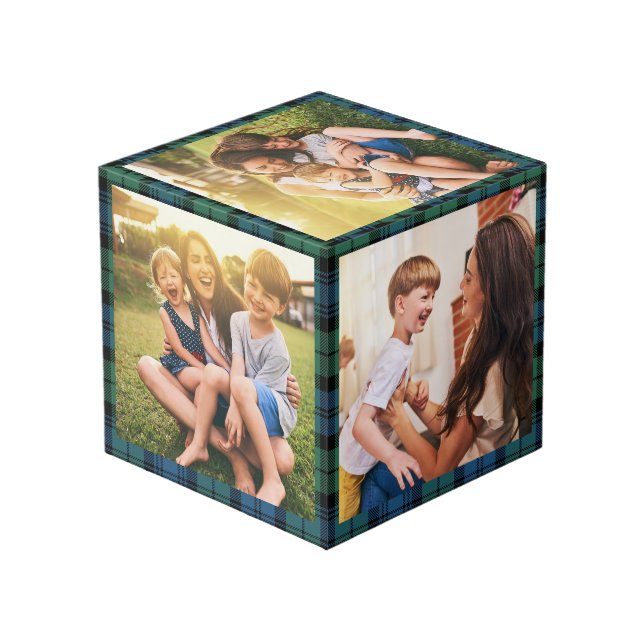 Cubo Clan Campbell Tartán, Collage de fotos de la Famil (Angulo reverso)