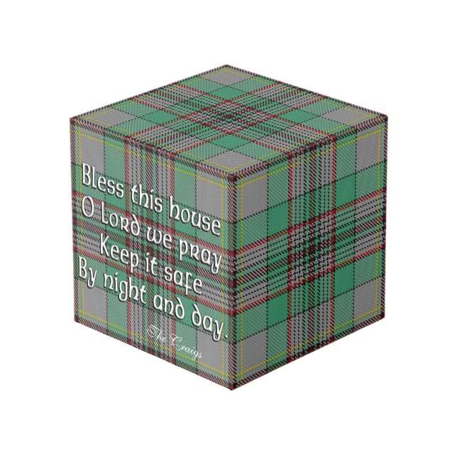 Cubo Clan Craig Tartan House Blessing (Angulo Anverso)