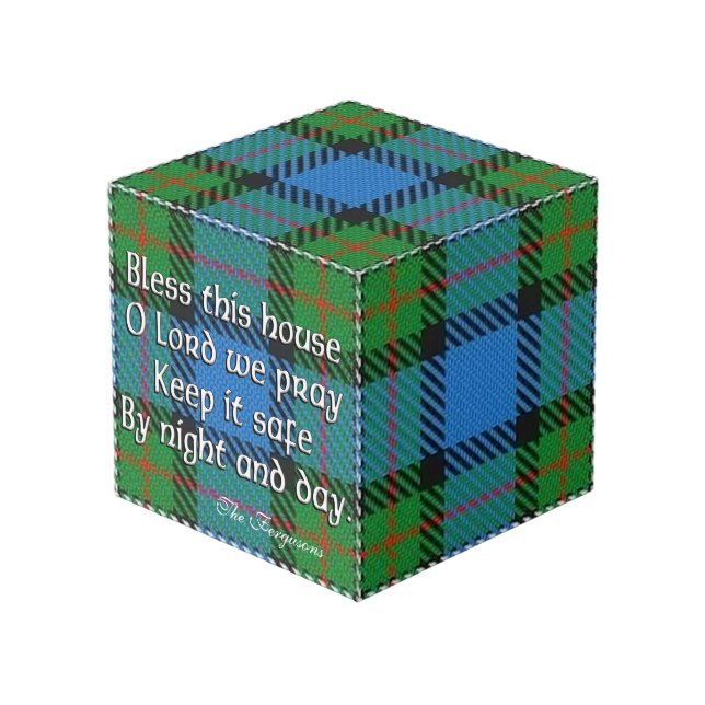 Cubo Clan Fergusson Ferguson Tartan House Blessing (Angulo Anverso)