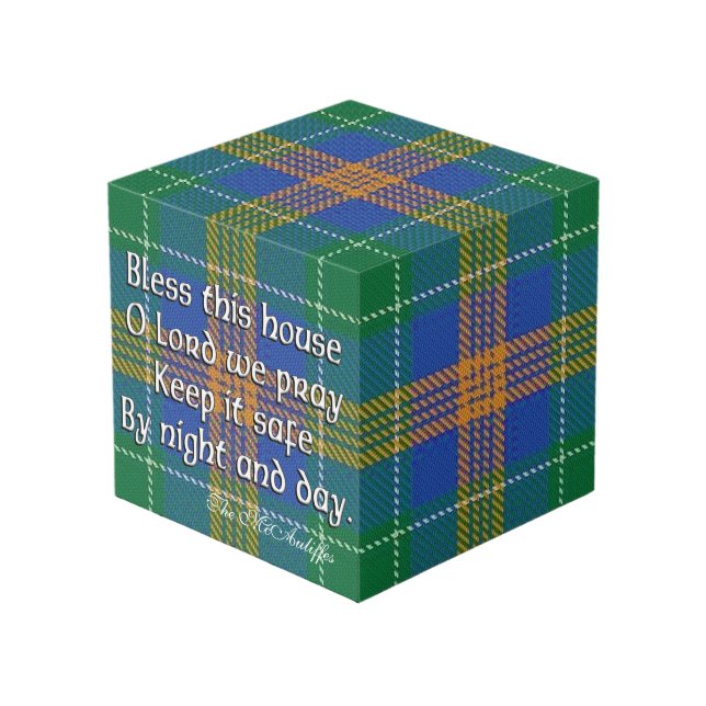 Cubo Clan MacAuliffe McAuliffe Tartan House Blessing (Angulo Anverso)