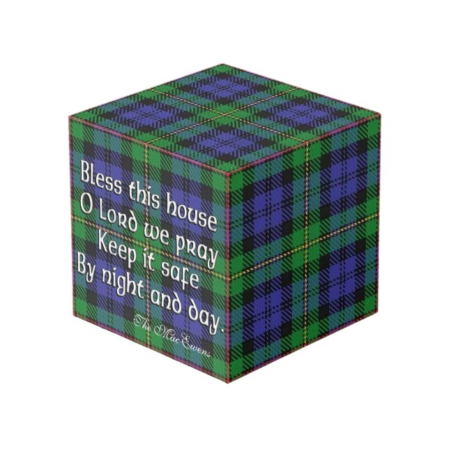Cubo Clan MacEwen Tartan House Blessing (Angulo Anverso)