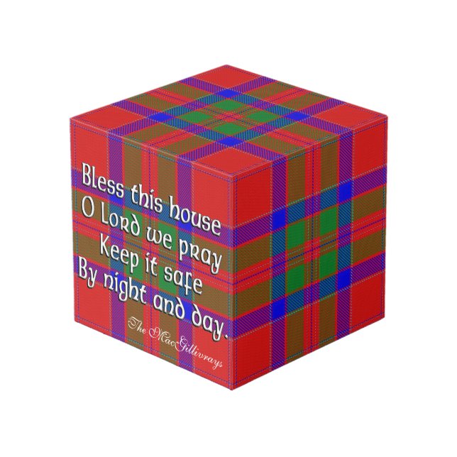 Cubo Clan MacGillivray Tartan House Blessing (Angulo Anverso)