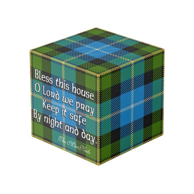 Cubo Clan MacNeil Tartan House Blessing (Angulo Anverso)