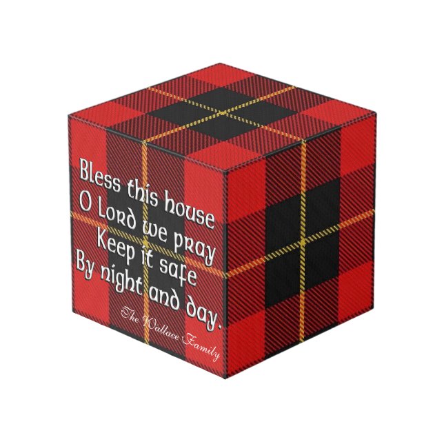 Cubo Clan Wallace Tartan House Blessing (Angulo Anverso)