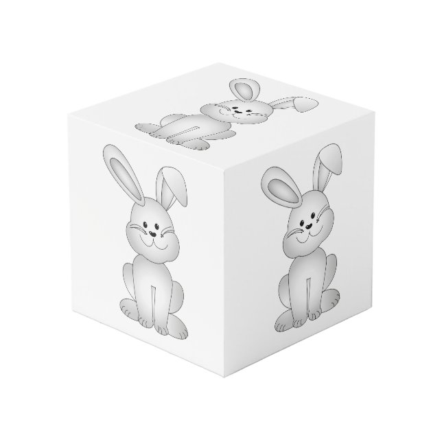 Cubo Clíparte de conejo blanco (Angulo Anverso)
