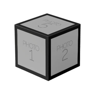 Cubo Colaje de 5 fotos con borde negro sólido