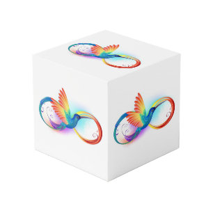 Cubo Colibrí arcoiris con símbolo Infinity