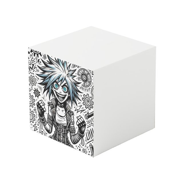 Cubo cómic anime alegre arte original blu_eyes black_a (Angulo Anverso)