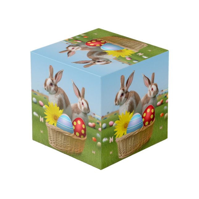 Cubo Conejo de Pascua para un ánimo positivo (Angulo reverso)