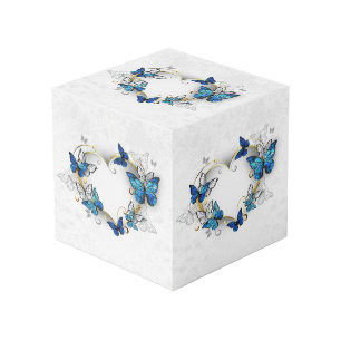 Cubo Corazón de joyas con mariposas Morfo