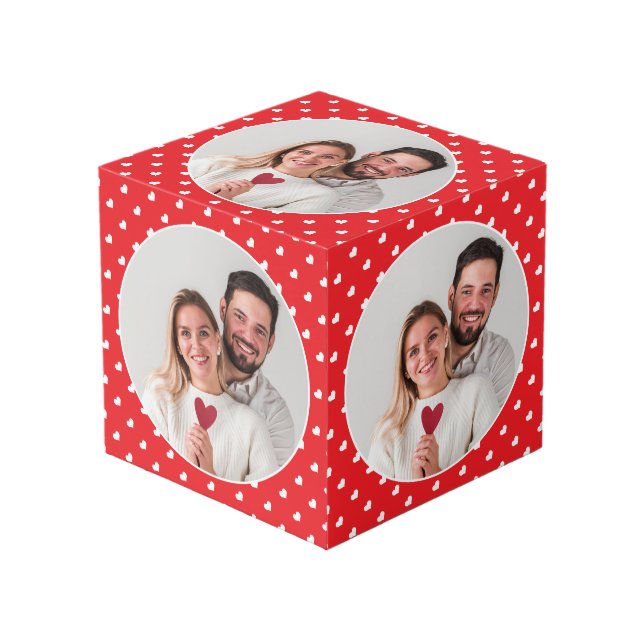 Cubo Corazones Día de San Valentín Patrón de Amor Moder (Angulo Anverso)