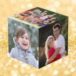 Cubo Crear madera sólida Personalizado Cinco 4 x 4 foto<br><div class="desc">Crea tu propio personalizado, madera maciza personalizada, hermoso y elegante guión de oro falso / tipografía, cinco paneles fotográficos de 4" x 4". Para el personalizar, simplemente agregue su familia favorita / pareja / hijos / mascotas / boda / fotos de viaje a los cinco lados, , y escriba su...</div>