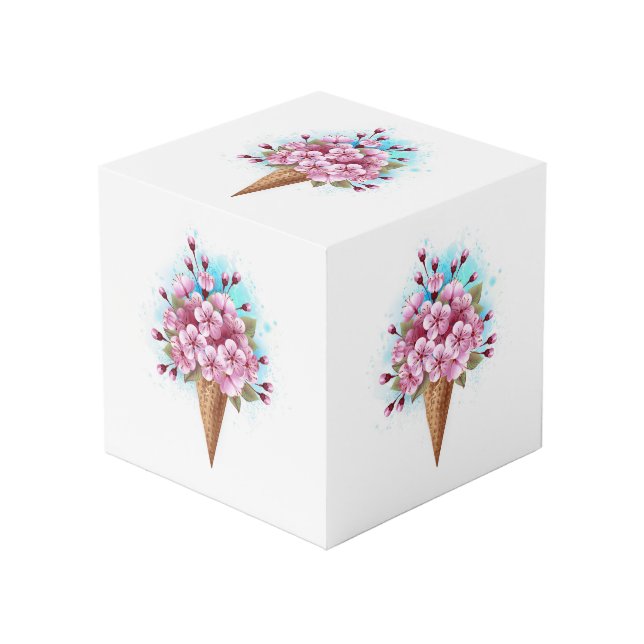 Cubo Crema rosa de hielo Sakura Waffle Cone (Angulo Anverso)