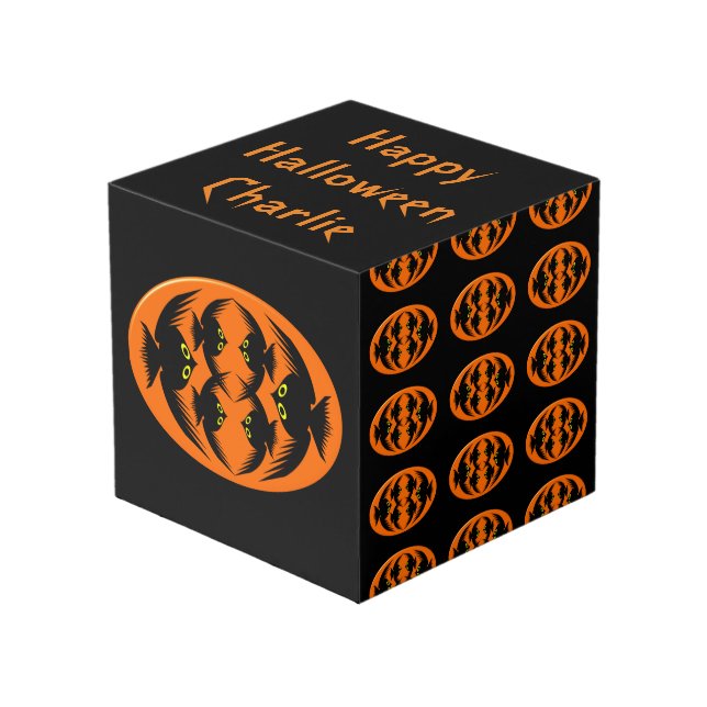 Cubo Crows de Halloween personalizados (Angulo Anverso)