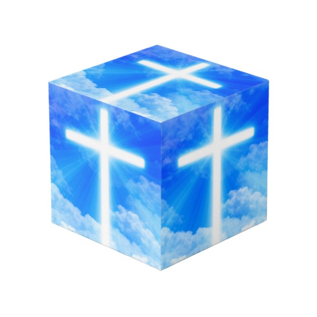 Cubo Cruz de la Luz Jesucristo Personalizable Cristiano (Angulo Anverso)