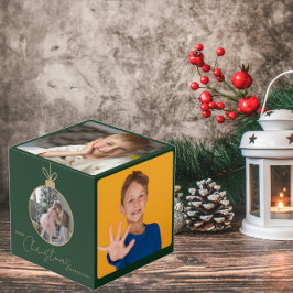 Cubo custom photo collage Merry Christmas bauble