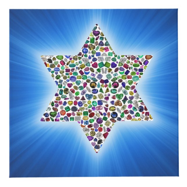 Cubo David Star made with Gemstones in All Colors (Izquierda)