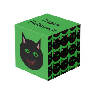 Cubo de foto personalizado de gato negro de Hallow
