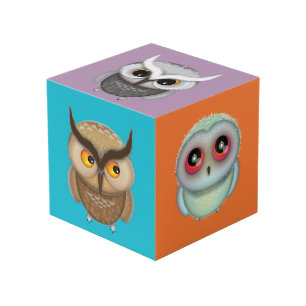 Cubo de fotos de búhos lindos para niños amantes d