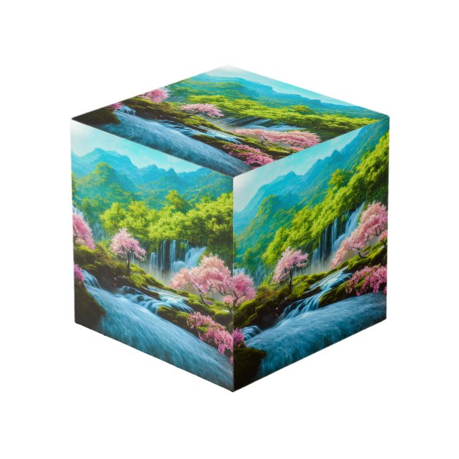 Cubo de fotos de cascadas (Angulo Anverso)