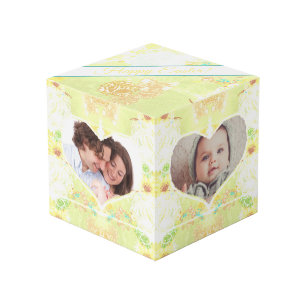 Cubo de Fotos de Fantasía Floral Desgastada de Pas
