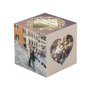Cubo de fotos del aniversario de bodas de latón nú
