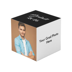 Cubo de fotos personalizadas para graduados