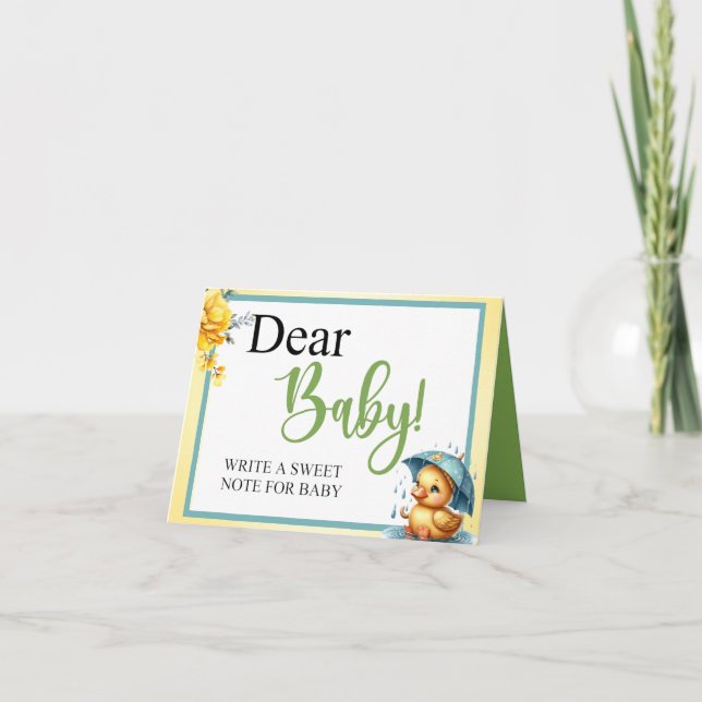 Cubo de goma Baby Shower Querida Tarjeta de Mesa p (Anverso)