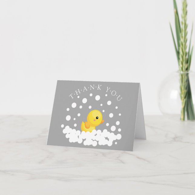 Cubo de goma Duck Baby Shower Gracias Nota (Anverso)