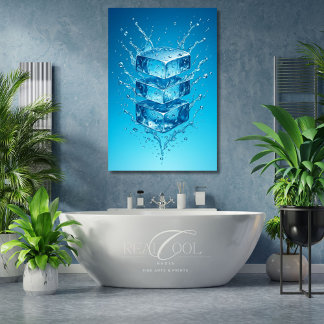 Cubo de Hielo Flotante Salpicadura – Arte Digital 