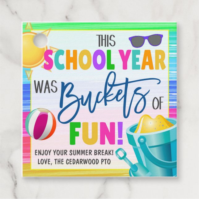 Cubo de la etiqueta de regalo divertido (Anverso)