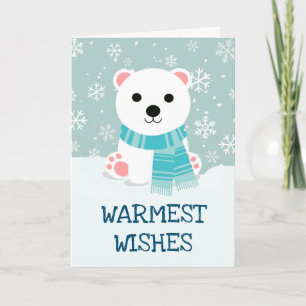 Cubo de oso polar ártico copos de nieve Navidad