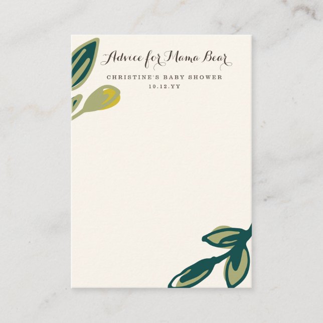 Cubo de oso | Tarjetas de consejo de mamá (Anverso)