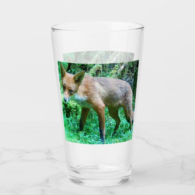 Cubo de Vidrio de Zorro Rojo Personalizable | Vida (Anverso)