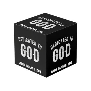 CUBO DEDICADO A DIOS PERSONALIZABLE GUAY TEXTO BLANCO