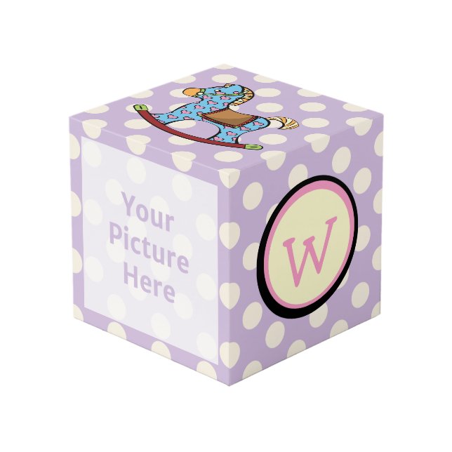 Cubo Delightful Hearts Rocking Horse Photo Cube (Angulo Anverso)