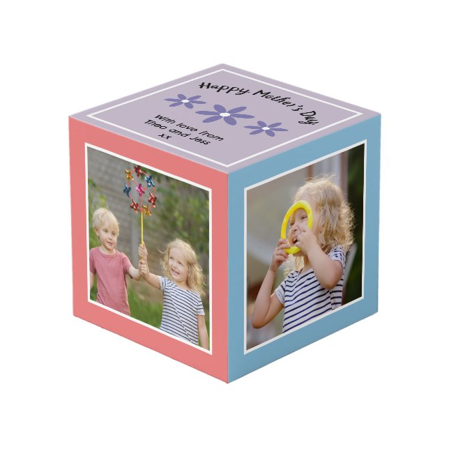 Cubo Día de la Madre Feliz Personalizado con Múltiples  (Angulo Anverso)