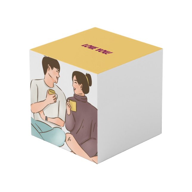 Cubo Día de San Valentín acogedor (Angulo Anverso)