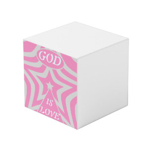 Cubo "Dios es Amor" Estrella Rosa Pastel Personalizada 