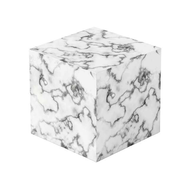 Cubo Diseño de mármol blanco - (Angulo Anverso)