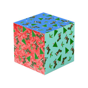Cubo Diseño de vacaciones de motivos de navidades